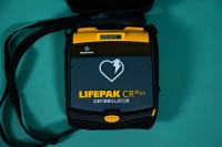 PHYSIOCONTROL Lifepak CRplus, fully automatic AED, including new battery and disposable pa