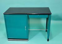 BAISCH desk with door and 3 drawers, H83cm x W 120cm x D 60cm, moss green, very good condi