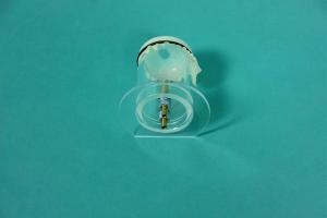 Anesthetic mask for mice and small rodents: Perspex dome with separate intake and exhaust