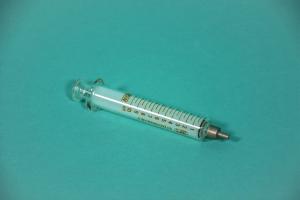 REFILA glass syringe 5 ml, used Medical antique! Must not be used for medical purposes.