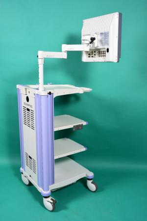 OLYMPUS WM-NP1, mobile endoscope trolley with 3 shelves, isolating transformer, Olympus OE