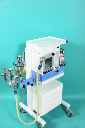 DRÄGER Sulla 808V anaesthesia machine, blue model, on original chassis with drawer unit,
