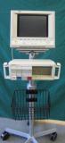 HP Omnicare CMS 24, M1204A monitor for measurement of ECG, SPO2, NIBP incl. rolling stand,